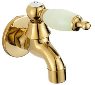 Wasserhahn Garten Natürlicher Jade-Gold-Vollkupfer-Hauptkörper Waschmaschinen-Wasserhahn-Mopp-Pool Schnell Öffnender Einzelner Kalter Kleiner Wasserhahn In Die Wand Saphir-Kurzmopp