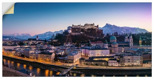ARTland Wanddeko Wandtattoo selbstklebende Vinylfolie 150x75 cm Architektur Altstadt Stadt Panorama Skyline Salzburg Alpen Österreich U4TL