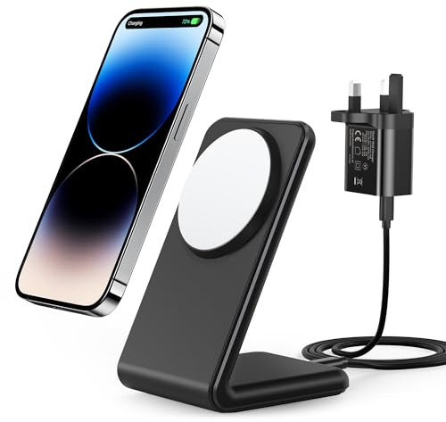 Meifigno Magnetic Wireless Charger, Compatible with MagSafe Charger, Fast Charging with PD 20W USB-C Adapter & Charging Cable for iPhone 16 15 14 13 12 Pro Max Plus Mini, Black