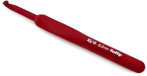 Frida's Wollhaus Tulip Etimo Red Häkelnadel mit Komfortgriff glatte Hakenspitze griffig 15 Größen (6,0 mm)