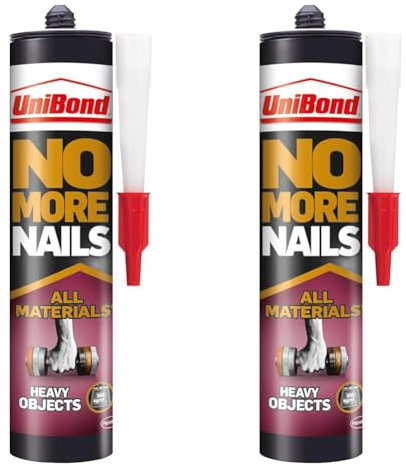 UniBond No More Nails All Materials Heavy Objects Construction Grab Adhesive, High Strength Bonding, No Nails Required, White, 440 g Cartridge (Pack of 2)