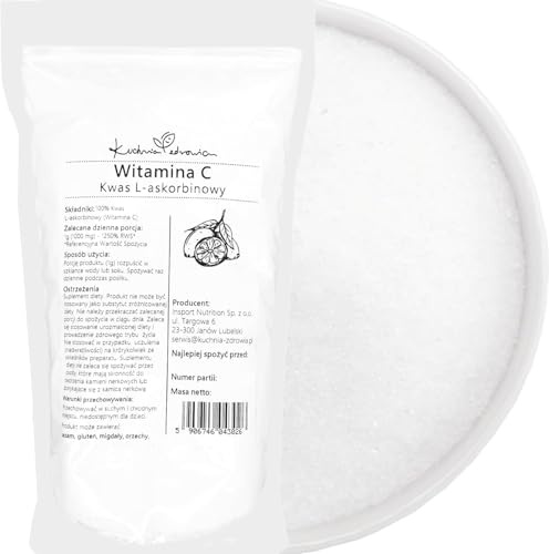 Vitamin C Pulver 1 kg L-Ascorbinsäure Hochdosiert Vegan Ohne Zusatzstoffe Immunsystem Unterstützung | KUCHNIA ZDROWIA