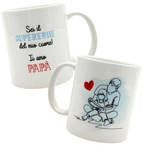 Taza para papá Taza de Desayuno Idea Regalo Día del Padre Papá Superhéroe 325 ml (Bimba)