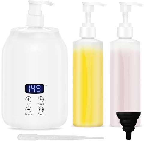 Meifuly Oil Warmer for Massage Therapy & Personal Use, Quick Lotion Warmer Heats Up, with Two Bottles, Adjustable and Constant Temperature