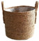 BEAHING Panier végétal tissé, paniers de jardinières intérieurs de 30 cm Récipient de Rangement tissé avec doublures en Plastique Paille de Paille pour la Maison, m
