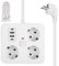 Steckdosenleiste mit USB, 3 Fach Mehrfachsteckdose mit 2USB Anschluss(5V/3.1A), 7-in-1 Steckdosenleiste mit Schalter Steckdosenadapter mit 2M Verlängerungskabe für Büro Hause und Reisen Weiß