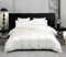 Gezu Housse de Couette Satin140x200cm Blanc Parure de Lit 140x200 Satin Rayé Soie Lisse Soyeux Brillant Microfibre Sets de Housse de Couette 1 Personne avec 1 Taie d'oreiller 65x65 et Fermeture Éclair