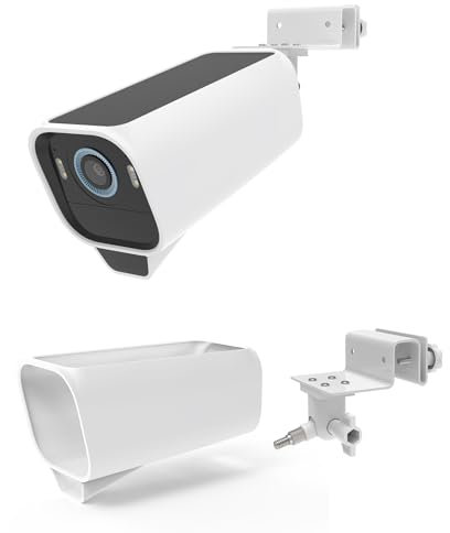 TIUIHU Dachrinnenhalterung für eufyCam S3 Pro Kamera, Dachrinnenhalterung mit wasserdichte Silikonhülle für eufy Solar-Überwachungskamera Außen (Weiß)