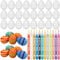 24 Pcs DIY Paper Mache Easter Eggs with 12 Color Marker White Paintable Fillable Coloring Eggs Blank Empty Eggs Bulk for Easter Basket Stuffers Fillers Paint Your Own Eggs for Easter Party Favor