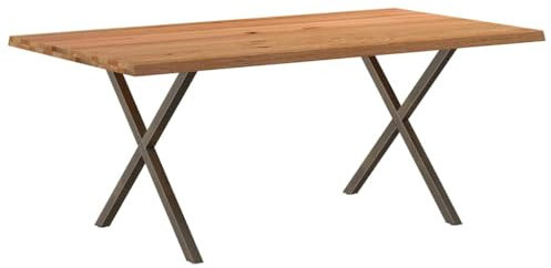 vidaXL Esstisch mit Baumkanten 180x100x74 cm Massivholz Eiche Rechteck, Küchentisch, Restauranttisch, Tisch Restaurant, Esszimmertisch, Bistrotisch
