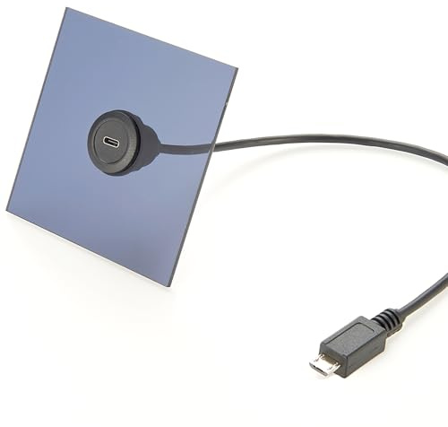 USB-C Panel Mount Verlängerungskabel auf Micro USB-B 2.0 Stecker 0.3m | Rund, 0,3 m, mit Schraubverschluss für Industrieanlagen, Schalttafeln, HMI, Embedded Systeme und Steuerungsgehäuse