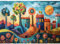 HUADADA Jigsaw Puzzles for Adults 1000 Pieces- Colorful Village 1000 Piece Jigsaw Puzzles for Adults