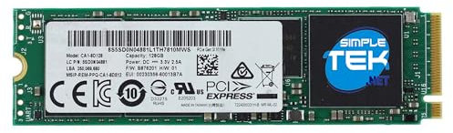 SIMPLETEK - Hochleistungs Lite-On CA1-8D128 M.2 2280 128GB NVMe PCIe 3.0 x4 Interne SSD mit MLC-Speicher für PC und Laptop (Generalüberholt)