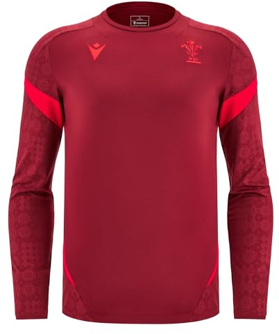 Macron Wales WRU 2025/26 Mens Players Long Sleeve Training T-Shirt