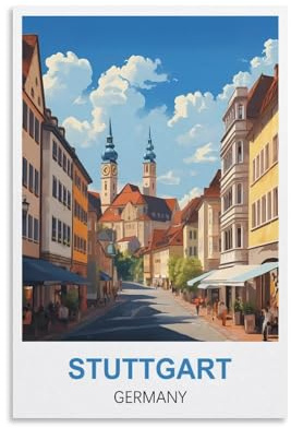 Anspruchsvolle Puzzles, Stuttgart, Deutschland, 1000-Teile-Puzzle für Erwachsene, anspruchsvolle Puzzlespiele, 52 x 38 cm