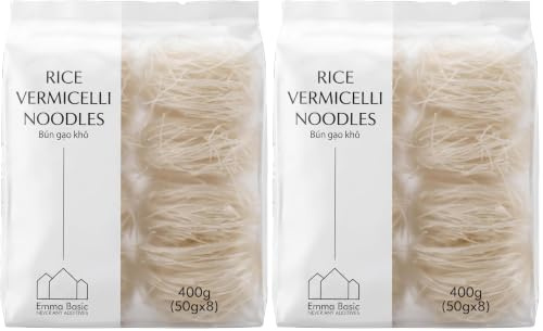 Emma Basic - Rice Vermicelli Noodles 400g | Pad Thai | Gluten Free Noodles | Stir Fry (Pack of 2)