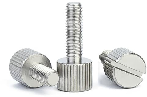 Tornillos de apriete manual redondos M6 de acero inoxidable 304 con cabeza plana grande, 5/10 piezas, tornillos de pulgar de una sola cabeza Tornillos industriales(M6*12 (10 pieces))