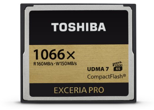 Toshiba 32GB Exceria Pro 1066x CF 32GB CompactFlash memory card (CompactFlash, Black, Gold)