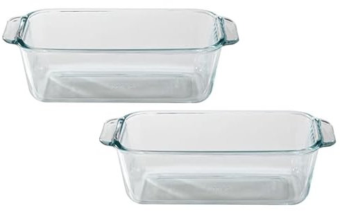 Pyrex transparente Kastenform aus Glas, 0,5 l, 2 Stück