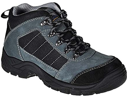 Portwest FW63 Steelite Trekker Sicherheitsstiefel Schützende Stahlkappe | Schwarz, 44, S1P EN ISO 20345, Kunststoff, Rindspaltleder, Rutschhemmend, Antistatisch, Atmungsaktiv