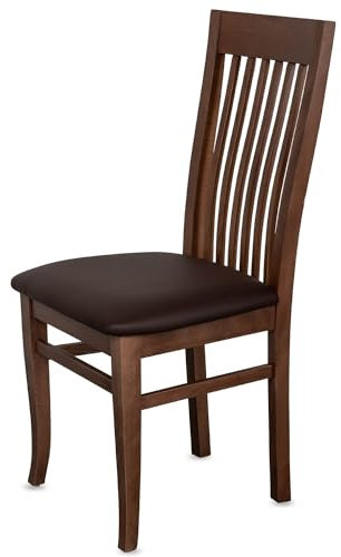 KEHO Esszimmerstühle 4er Set (CH05) - bis 150kg - Aus massivem Buchenholz - Stühle Esszimmer - Fertig montiert (Nussbaum - Braun)