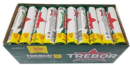 Trebor Extra Strong Peppermint Roll 45 g (Pack of 40)