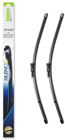 VALEO Silencio Escobilla - VF420 - Kit de Alto Rendimiento, Visibilidad Superior en Carretera, Fácil Instalación, Hojas Planas Originales de 650mm/650mm - Delanteras - Juego de 2 Escobillas - 574358