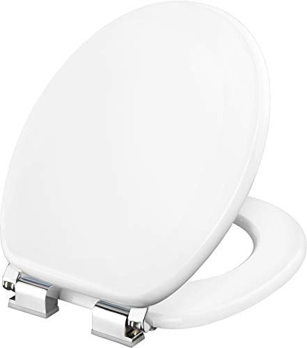 Cornat WC-Sitz Molinos - Klassisch weißer Look - Hochwertiger Holzkern - Absenkautomatik - Komfortables Sitzgefühl / Toilettensitz / Klodeckel / KSMOL00