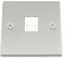 Master Telephone BT Plug Socket - Satin Matt Chrome Square - White Insert