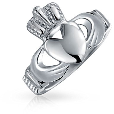 Bling Jewelry Bff Himmlisch Irish Friendship Paare Abschlussballise Claddagh Ring For Men For Freundin Silver Tone Edelstahl