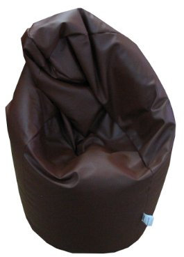 Natalia Spzoo Sitzsack Medium Point aus Kunstleder – Wasser- und Schmutzabweisend, mit Polystyrolfüllung (Braun)