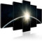 B&D XXL - Wandbilder XXL Erde 200x100cm 5 tlg - Wand Deko Leinwand Bilder Groß Wanddeko Wohnzimmer Schlafzimmer Kunstdrucke - Earth Weltall Himmel Sterne f-A-0089-b-m