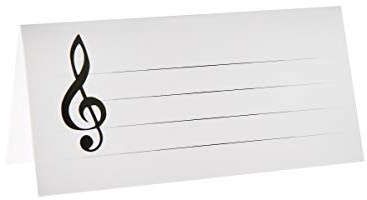 NEU Tischkarten Musiknoten, 3x7 cm, 10 Stck.