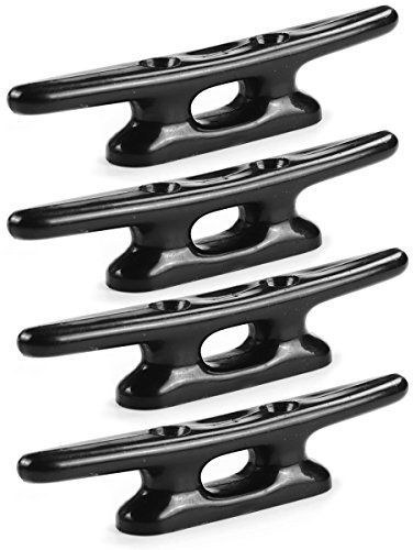 MIZUGIWA Nylon Boat Cleats Dock Cleats Black,4 Inch Marine Boat Cleats for Rope Hooks,Kayaks,Tie Down,Maritime Decor,Pack of 4