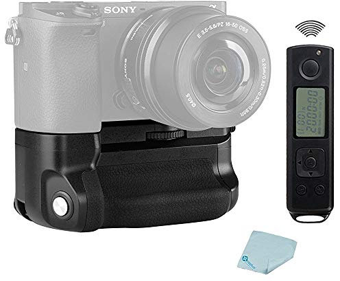 Mcoplus MK-A6300 Pro Battery Grip Holder with 2.4G LCD Display Wireless Remote Control for Sony A6300 A6000 A6100 A6400/ ILCE-6300/6000, Use NP-FW50 Battery(Battery not Include),Mcoplus Cleaning Cloth