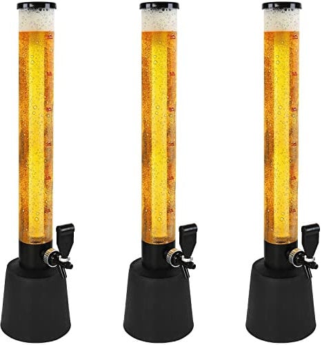 Jago® Biersäule mit Zapfhahn - 3.5L, 90cm hoch, Füllstandsanzeige, Ständer, BPA-frei, LFGB Standard, Setwahl - Biertower, Getränkesäule, Trinksäule, Bierspender, Getränkespender, Zapfsäule