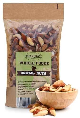 Chandra Whole Foods – Brazil Nuts 1KG - Low-GI Quality Raw Brazil Nuts in Shell for Healthy Snacking, Smoothies, Baking & Cooking - Gluten-Free & Keto, Rich in Protein, Vitamins, Fibre & Selenium