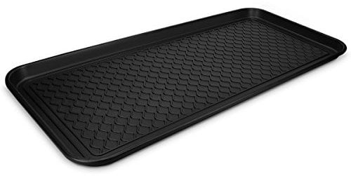 Navaris Bandeja para Zapatos - Base para secar Zapatos 80 x 40 x 3 CM - Bandeja de Goteo con Borde Elevado - Base escurridora para Zapatos en Negro