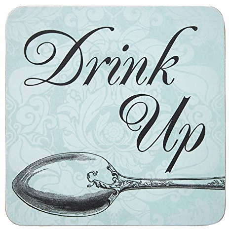 Premier Housewares Let's Eat Coasters, Green, Set of 4
