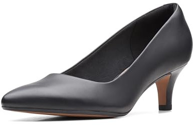 Clarks Damen Linvale Jerica Pumps, schwarzes Leder, 40 EU