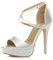 AJVANI platform high heel peeptoe cross over strappy shoes size 7 40