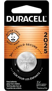 Duracell Batteria al litio CR2025 da 3 V, caratteristiche di sicurezza per bambini, confezione da 1 pezzo, batteria a bottone al litio per portachiavi, telecomando auto, monitor glucosio, batteria al
