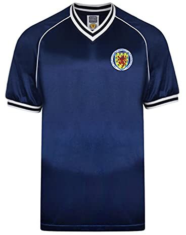Score Draw Scotland 1982 Retro Football Shirt Blue X-Large Polycotton