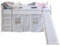 Homestyle4u 1884, Hochbett mit Rutsche Treppe Weiß Grau Kinderbett 90x200 Vorhang Sterne Bettgestell Holz Kiefer