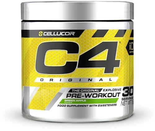 C4 Original Beta Alanine Sports Nutrition Bulk Pre Workout Powder for Men & Women | Best Pre-Workout Energy Drink Supplements | Creatine Monohydrate | Green Apple | 30 Servings