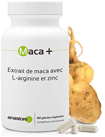 MACA + ARGININA E ZINCO * 461 mg / 180 capsule * Estratto di maca titolato allo 0,6% in macaene e macamide, L-arginina e zinco *