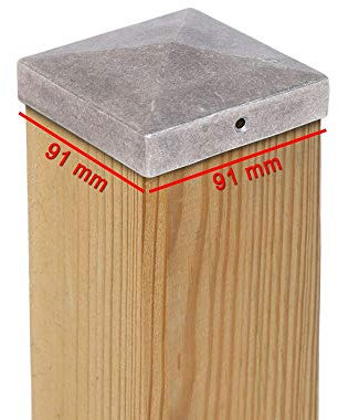 9 x PFOSTENKAPPE PYRAMIDE 91 x 91 MM ALUMINIUM