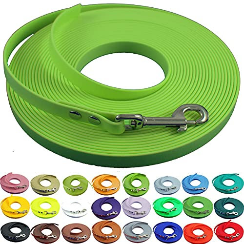 bio-leine leichte 9mm Biothane Schleppleine ohne Handschlaufe - 3 bis 25m I für kleine Hunde, 3m in Apfelgrün I schmutzabweisende & Wasserabweisende Hundeleine Leine