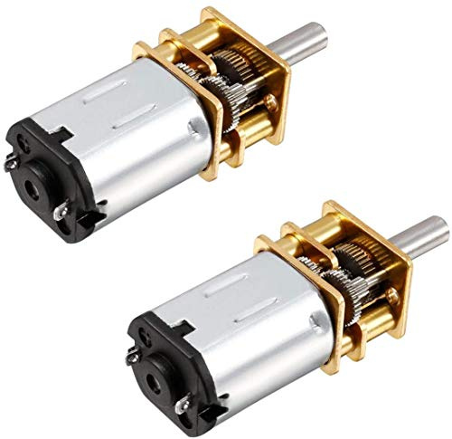 Eilumduo Lot de 2 mini moteurs à réduction de vitesse 12 V CC 60 tr/min avec 2 bornes pour voiture télécommandée Modèle robot