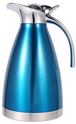 Marvellous Coffee Jugs,Stainless Steel Double Walled Vacuum Insulated Pot with Press Button Top and Handle,Many Hrs Heat&Cold Retention,Thermal Carafe Jug for Hot Cold Water Tea Milk (Blue 1.5L)